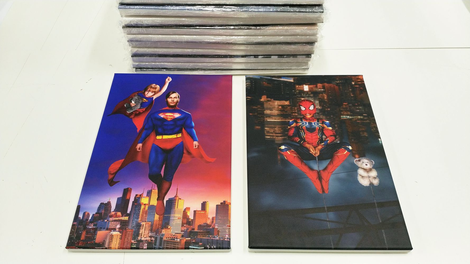 superman a spiderman tlač na plátno